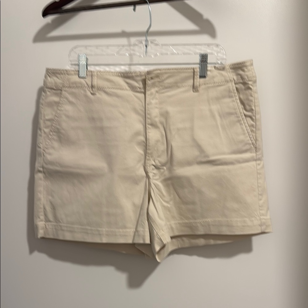 LOFT Tan Washed Twill Shorts